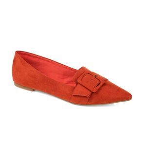 Journee Collection Red Suede Flats